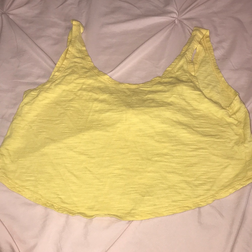 Yellow forever 21 crop top tank
